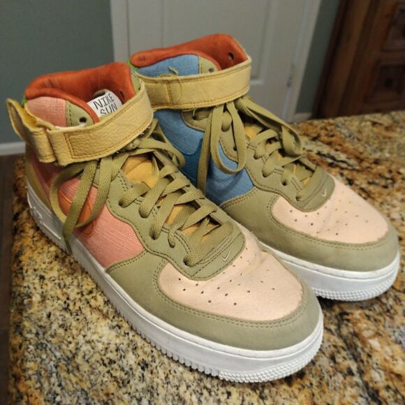 Rare Nike Air Force 1 Mid Sun Club Tan Multi Size 9 NO BOX Nice! main image 7